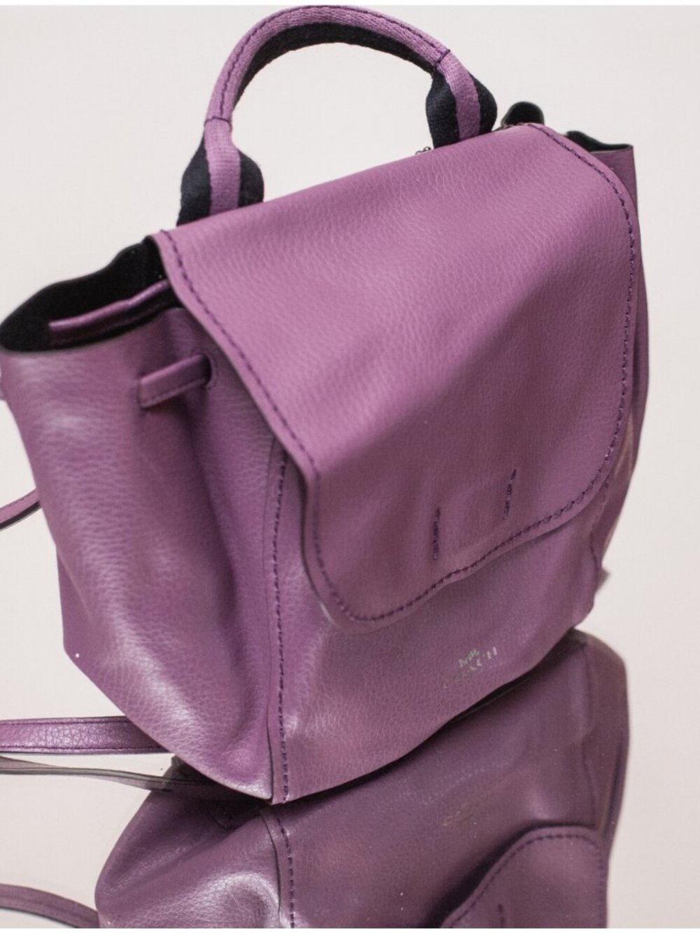 Y2K Coach F59401 Derby Mini Backpack Pebble Leather Purple Indie Glam Travel